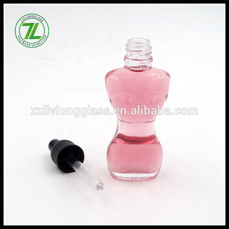 35ml Clear Woman Body Shape Essential Oil Glass Bottles with Dropper
