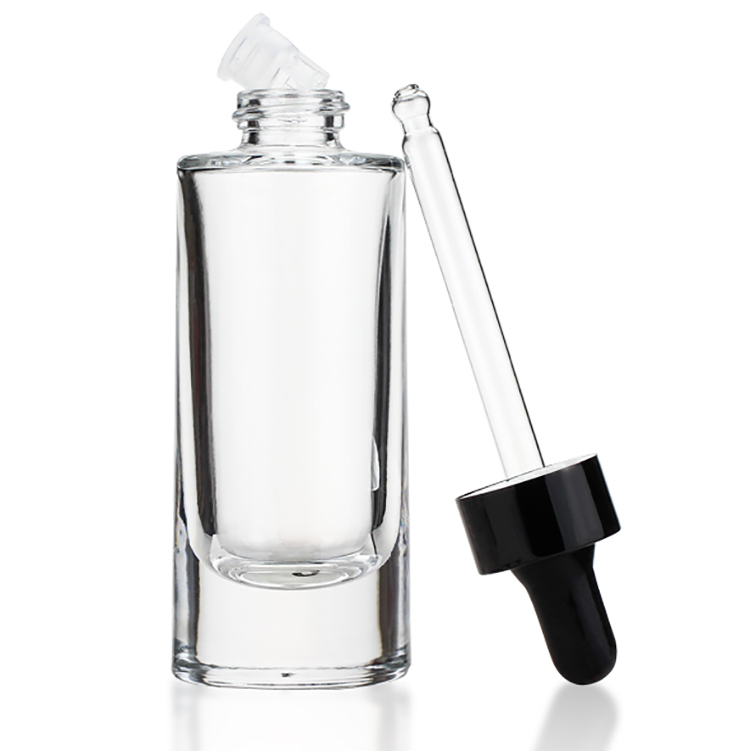 35ml Empty Liquid Foundation Bottles Clear Bottles For Liquid Foundation With Alumina Plastic Tip Dropper Plug