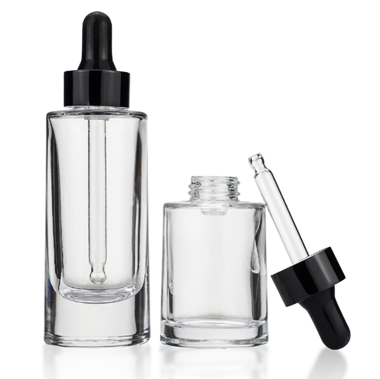 35ml Empty Liquid Foundation Bottles Clear Bottles For Liquid Foundation With Alumina Plastic Tip Dropper Plug