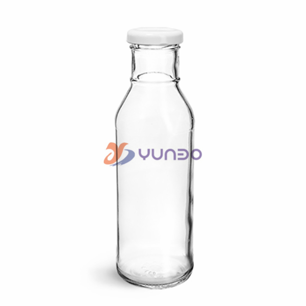 360ml 12oz Clear Sauce Glass Bottle with Metal Lug Lids