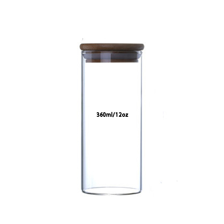 360ml 12oz chinese tea storage kitchen canisters glass airtight goodies