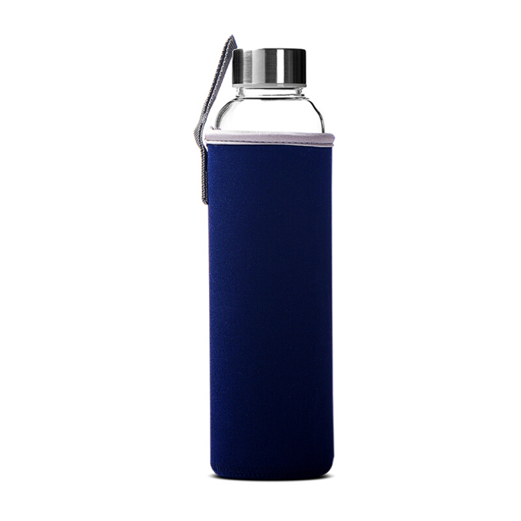 360ml 420ml 550ml high borosilicate cylinder glass juice water bottle with cap