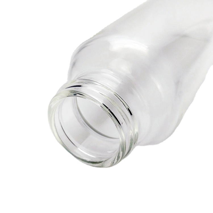 360ml straight cylinder high borosilicate clear glass water bottle with cap