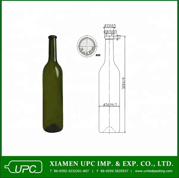 375ml 500ml 750ml 1000ml Bordeaux Burgundy Wine Glass Bottle Wholesale