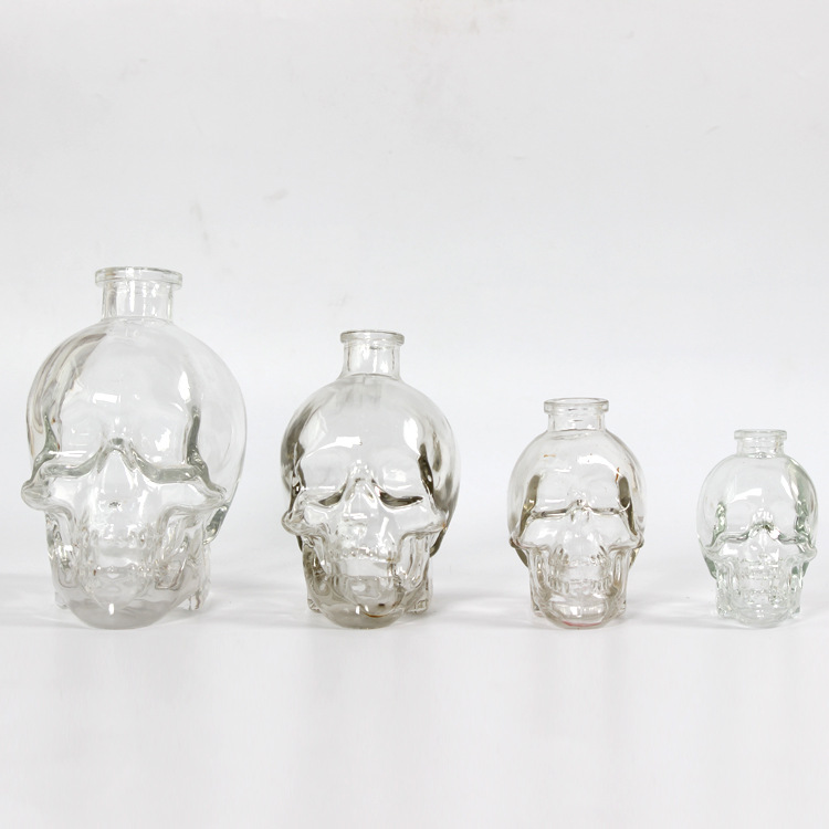 375ml 500ml 750ml 1000ml Creative Skull Glass Whisky Vodka Wine Bottle Spirits Bottle Transparent Wine
