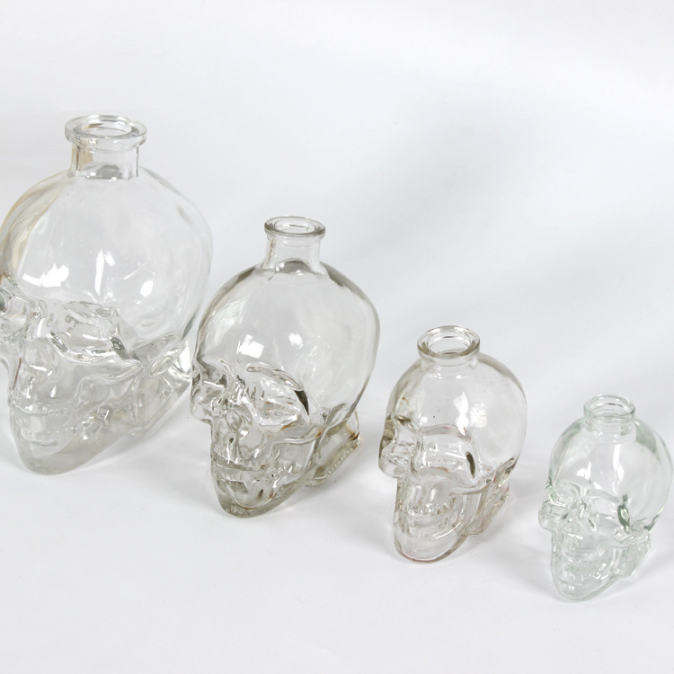 375ml 500ml 750ml 1000ml Creative Skull Glass Whisky Vodka Wine Bottle Spirits Bottle Transparent Wine