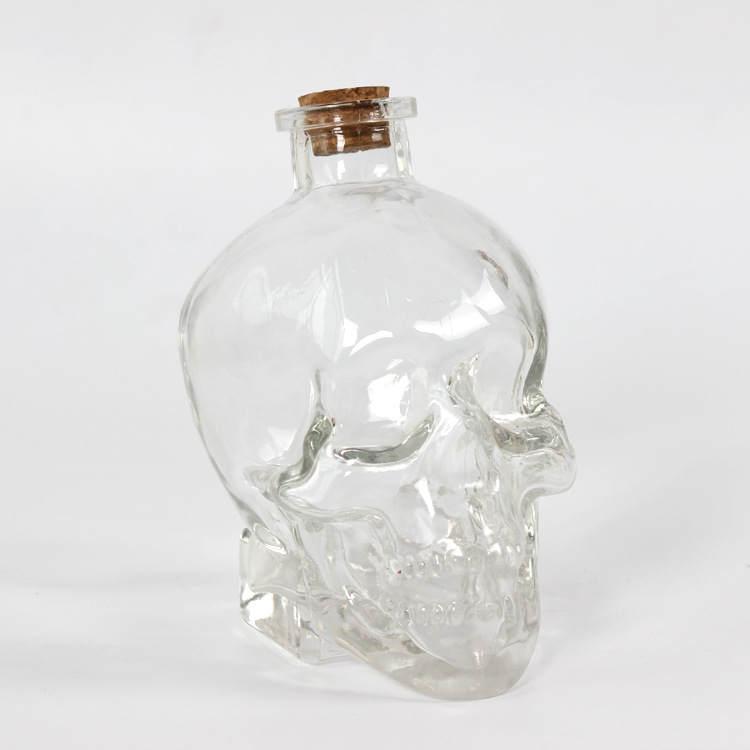 375ml 500ml 750ml 1000ml Creative Skull Glass Whisky Vodka Wine Bottle Spirits Bottle Transparent Wine