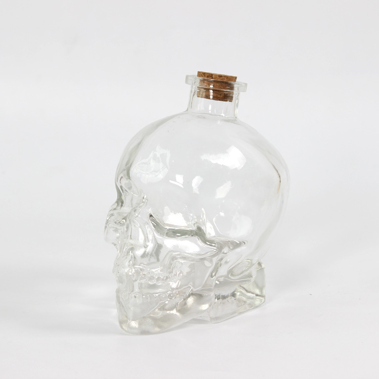 375ml 500ml 750ml 1000ml Creative Skull Glass Whisky Vodka Wine Bottle Spirits Bottle Transparent Wine