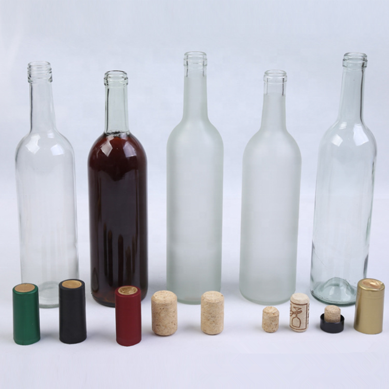 375ml 500ml 750ml custom black frost matte glass gin spirit alcohol drink bottle