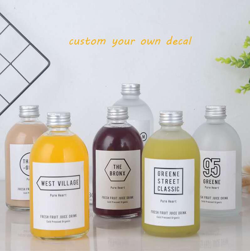 375ml 500ml Clear round Milk Juice Glass Bottle For Packaging leak proof 2021