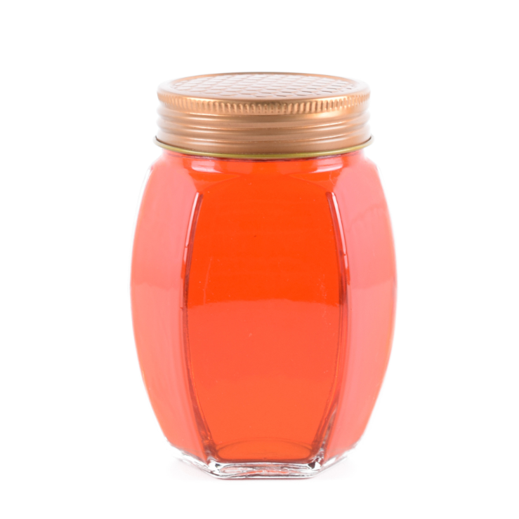 375ml 730ml 500g 1kg jam honey food packaging spot big belly hexagon glass bottle jar with screw cap wholesale