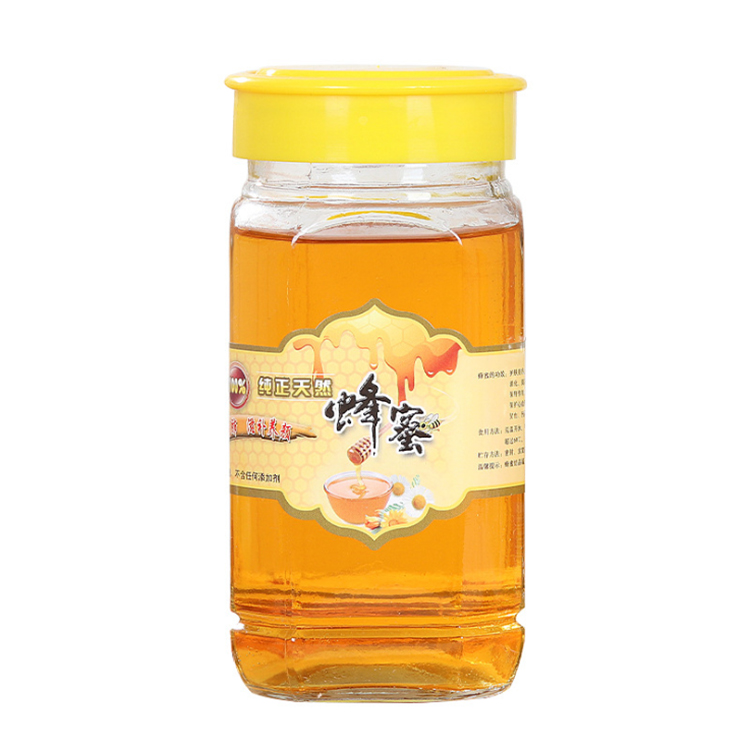375ml 750ml 500g 1000g Custom Food Grade Wholesales Glass Octagonal Jar for Honey with Plastic Lid