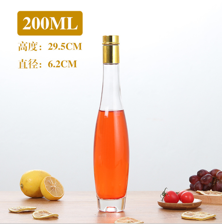 375ml Black Clear Frost Ice Wine /Fruit Wine Glass Bottles With Stopper