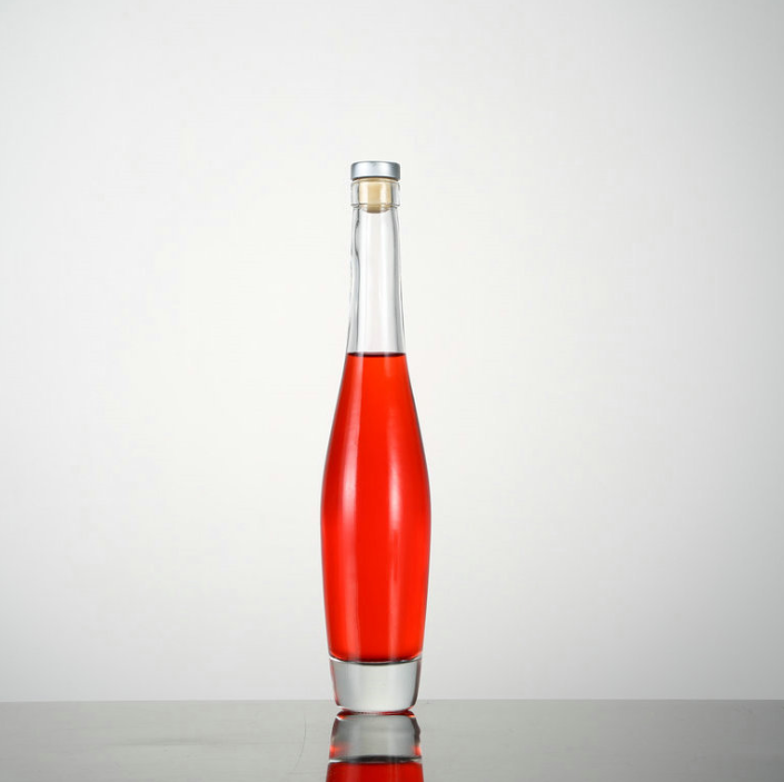 375ml Black Clear Frost Ice Wine /Fruit Wine Glass Bottles With Stopper