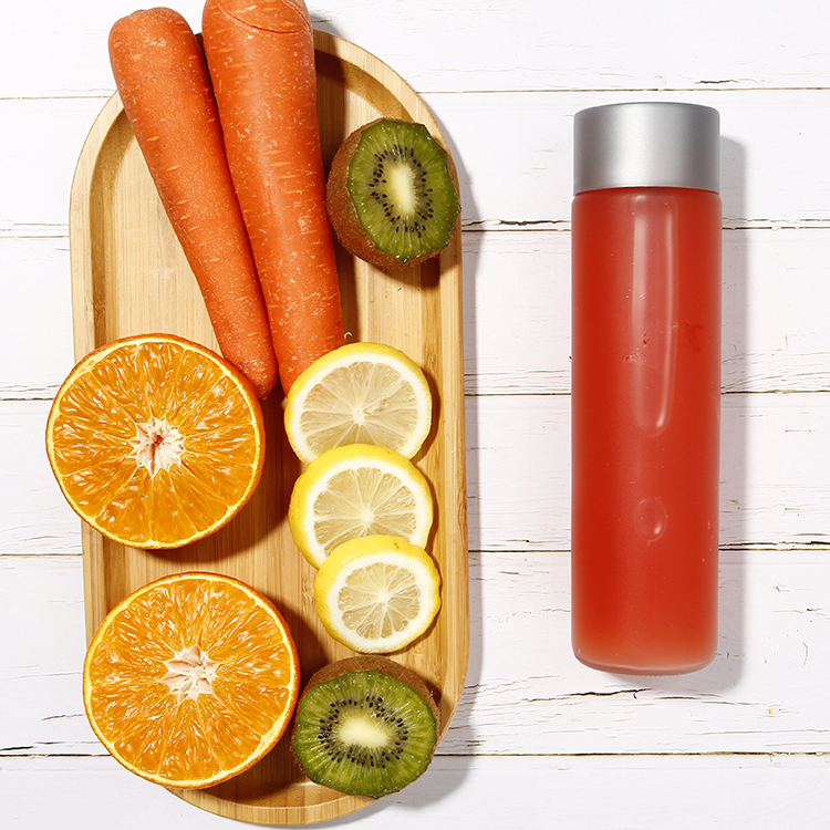 375ml Round Glass Water bottle For Freshly squeezed juice Kombucha Glass Bottle With plastic cap