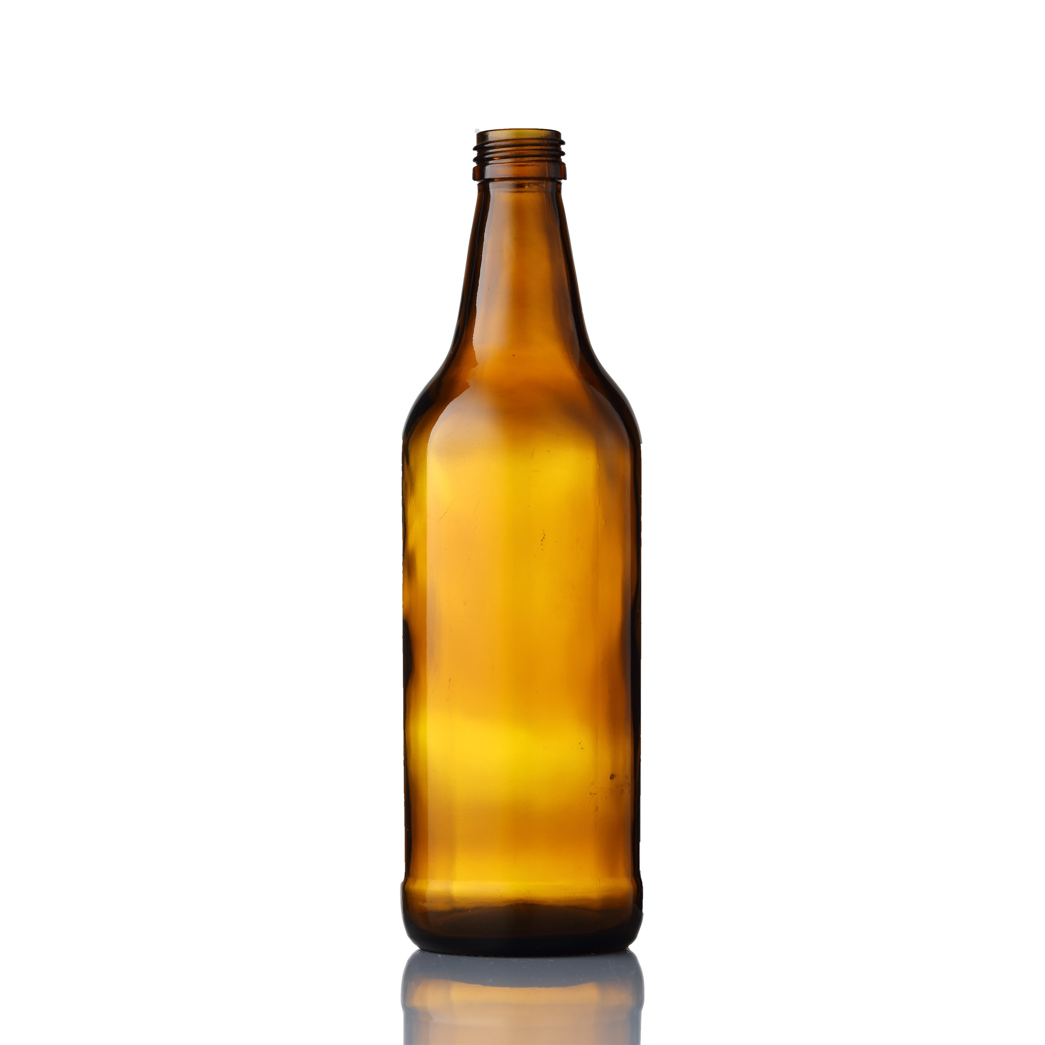 375ml flint hot stamping empty round shape amber round bottle for beverage liquor beer alcohol spirit bottle