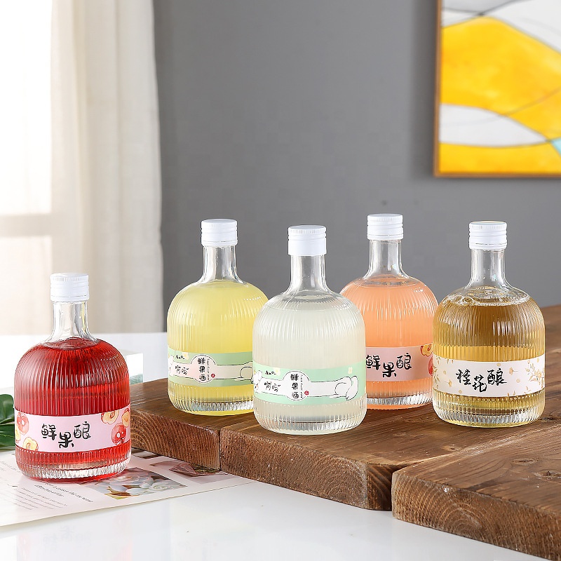 375ml osmanthus stuffed frosted glass wine bottle