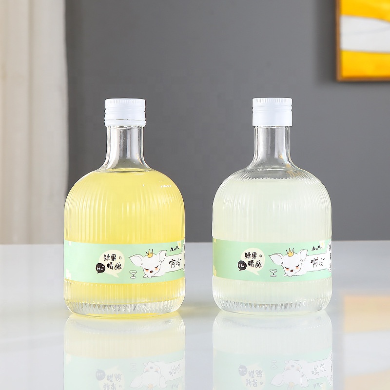 375ml osmanthus stuffed frosted glass wine bottle