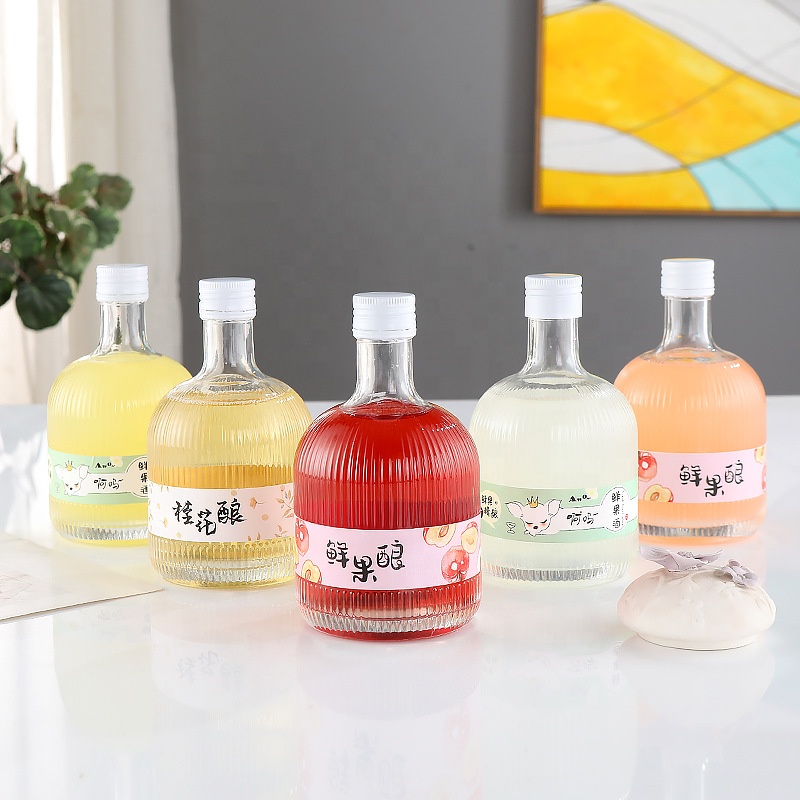 375ml osmanthus stuffed frosted glass wine bottle