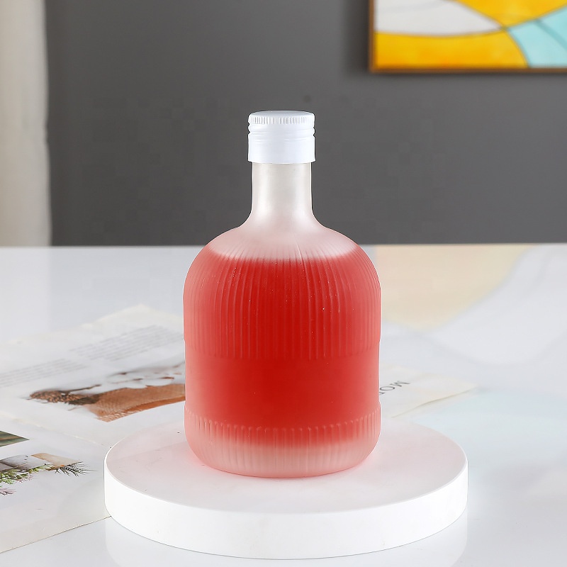 375ml osmanthus stuffed frosted glass wine bottle