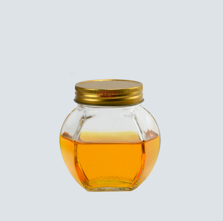 380ML 500g honey glass bottle glass jar with metal screw lid