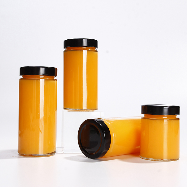 380ml Tall Round Glass Jar with Twist Off Lid Hot Filling Glass Jam Jar