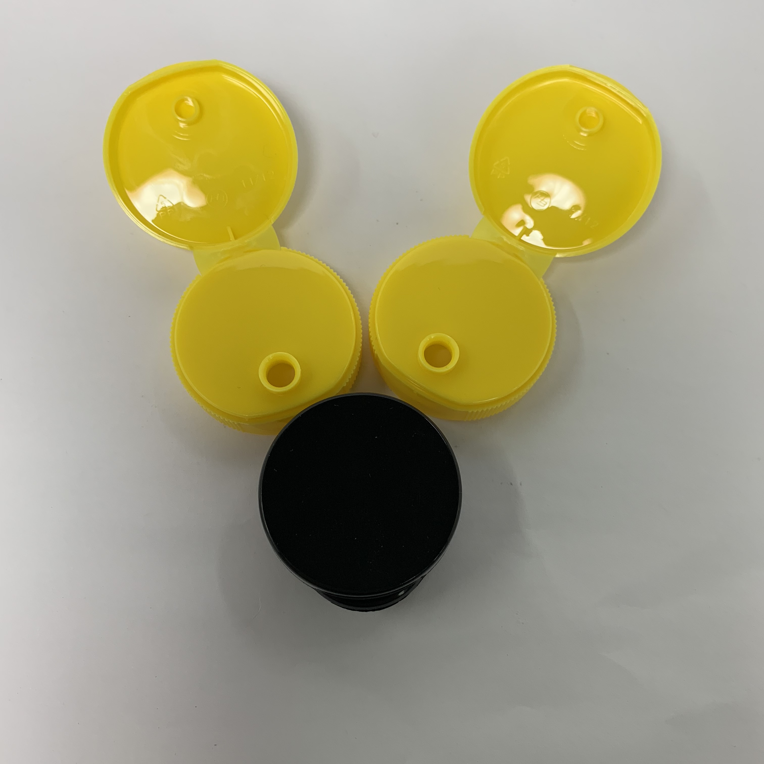38mm Black Plastic Flip Top Cap Lid for Honey Sauce Vinegar