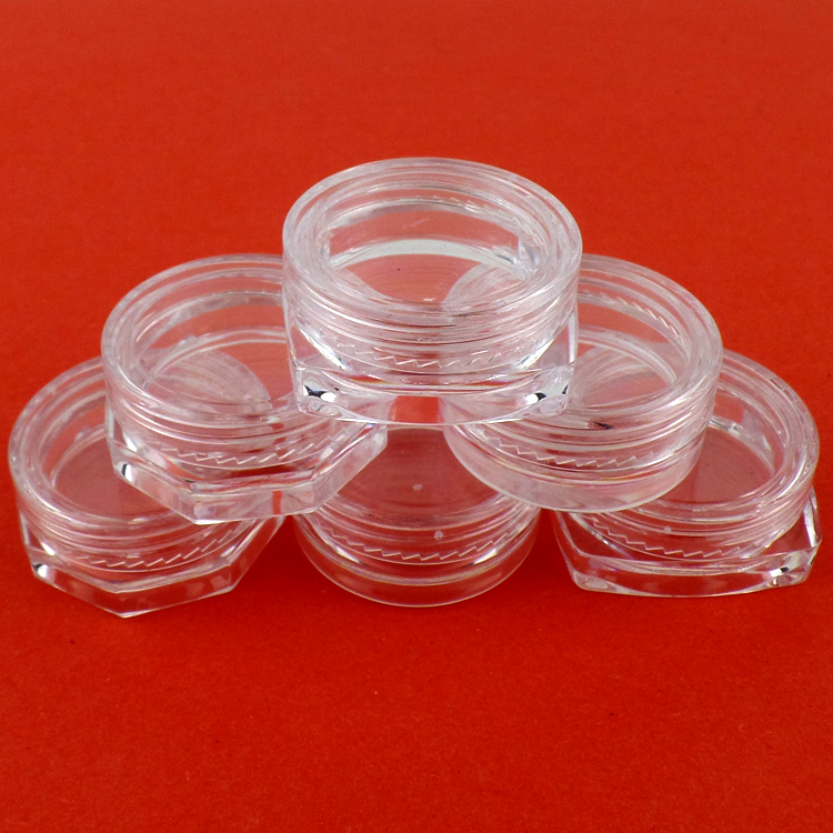 3G 5G 10g, 15g 20g 30g Empty PS Polystyrene Jar Container Bottle and Cap both Clearly