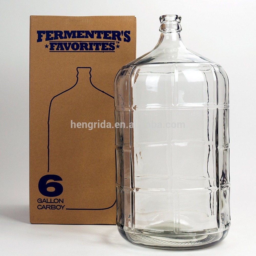 3L 11L 19L 23L 25L Glass Carboy Bottle For Beer Wine Water empty clear beverage glass bottle with lug cap