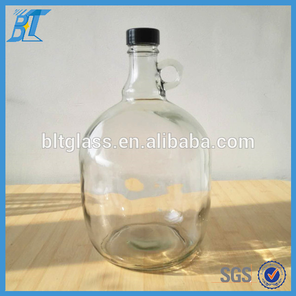 3L big size handle glass wine bottle red wine bottle for storage