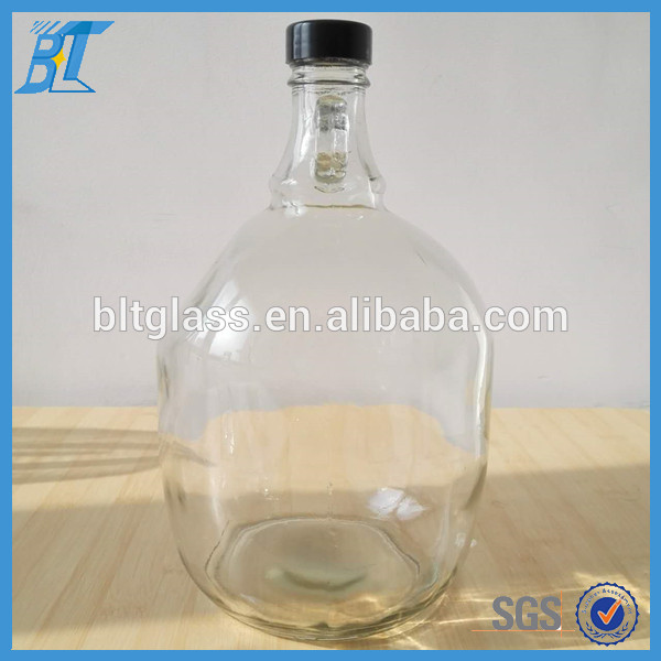 3L big size handle glass wine bottle red wine bottle for storage