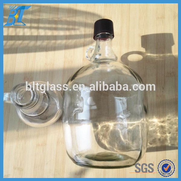 3L big size handle glass wine bottle red wine bottle for storage