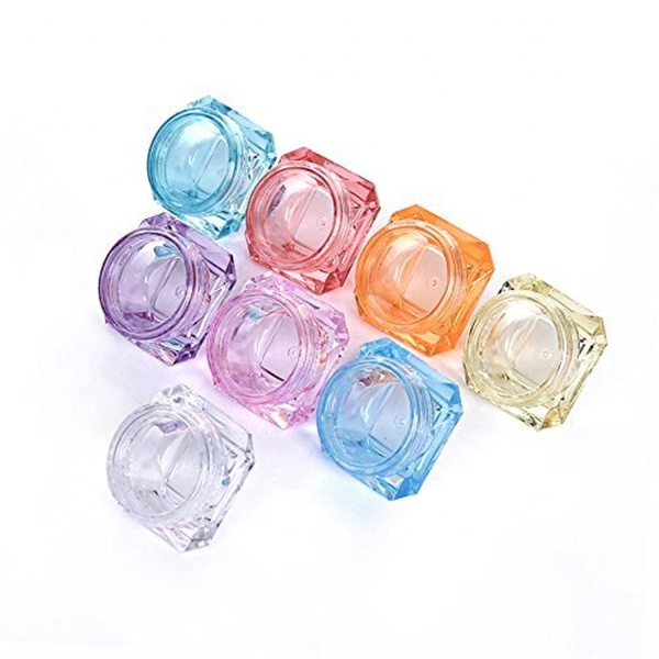 3ML/5 ML Diamond shape Cosmetic Sample Empty Container Plastic Clear Cosmetic Pot Jars for Eye Shadow, Nails, Powder, Jewelry
