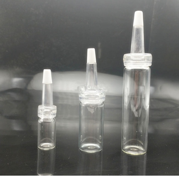 3ML 5ML 10ML 15ML 20ML Empty Cosmetic Packaging Clear Glass Ampoule Bottles Serum Vials with Dispenser tip Caps