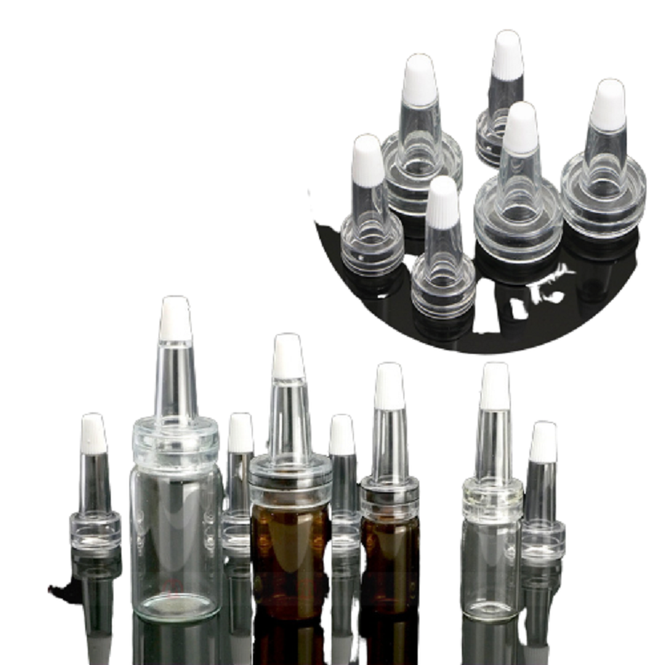 3ML 5ML 10ML 15ML 20ML Empty Cosmetic Packaging Clear Glass Ampoule Bottles Serum Vials with Dispenser tip Caps