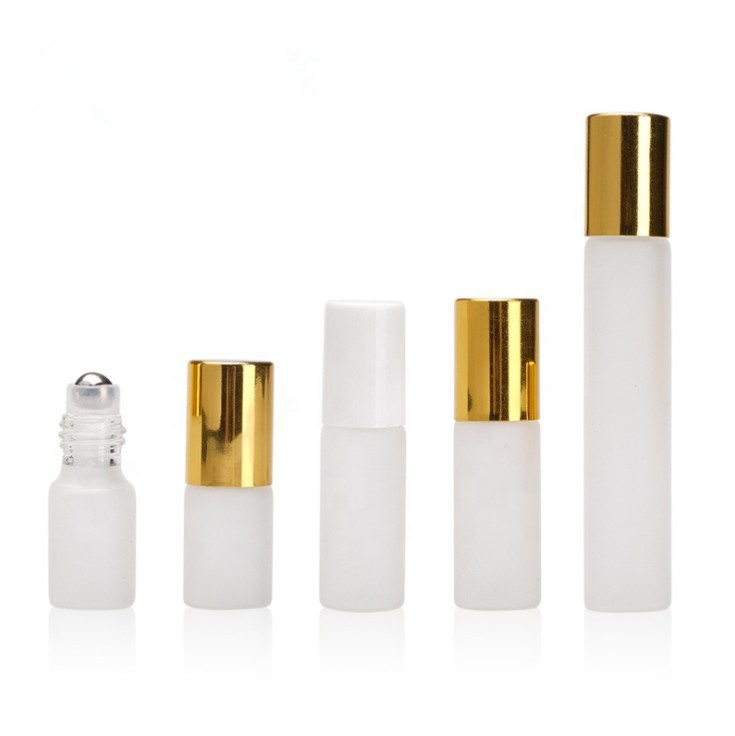 3ML 5ML 10ML glass tube roll on bottle perfume with steel ball and high quality aluminum cap
