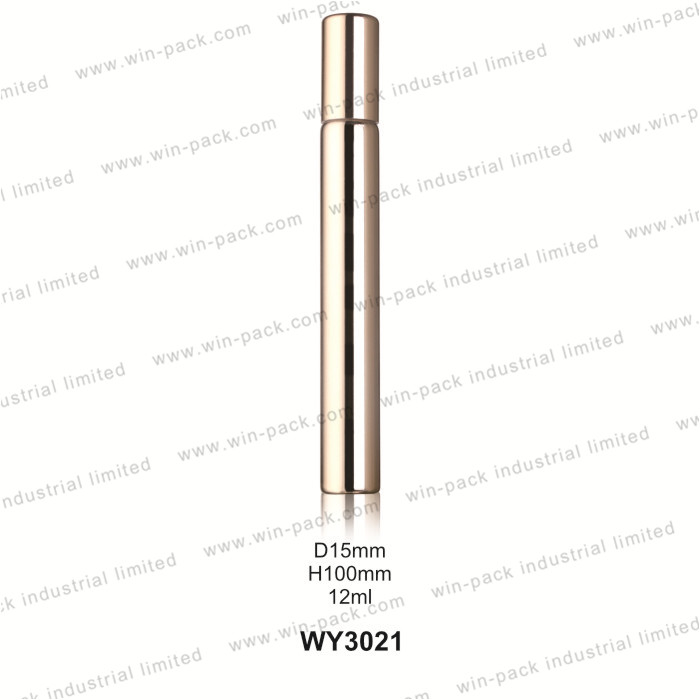 3ML 5ml 8ml 10ML 12ML amber cosmetic empty metal  roll on perfume  bottle with golden cap
