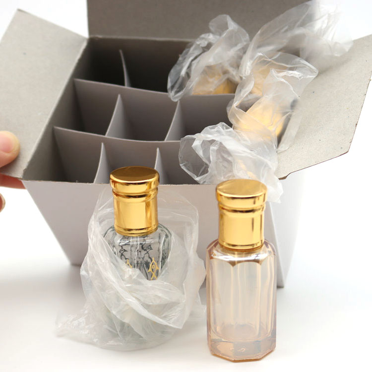 3ML 6ML 12ML Wholesale logo printing Arabic Fancy Attar Oil Tola Glass Bottle For Oud Oil with Glass stick/roll on