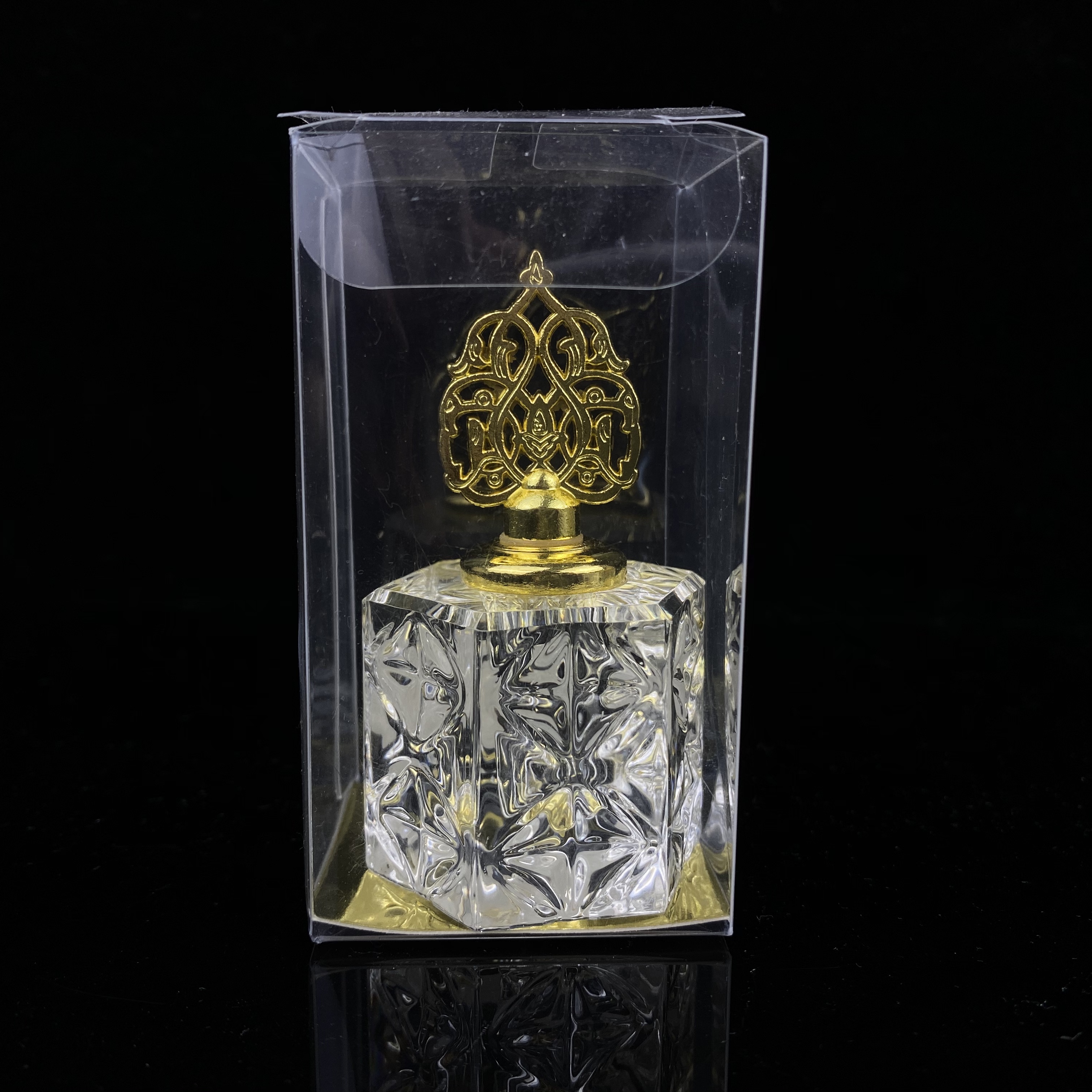 3ML Mini Transparent Crystal Perfume Bottle Glass Attar Bottle Empty Oil Bottle with crown cap