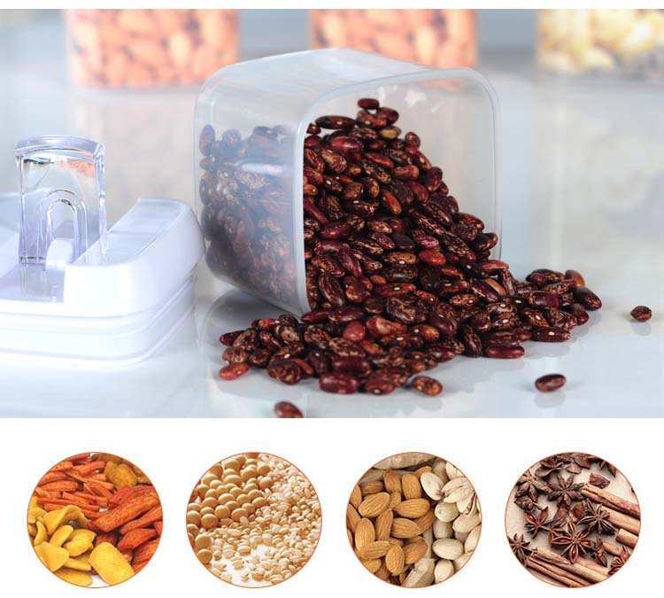 3Pcs Square Plastic Clear Airtight Kitchen Food Storage Container Set with Lids for Kitchen Organization