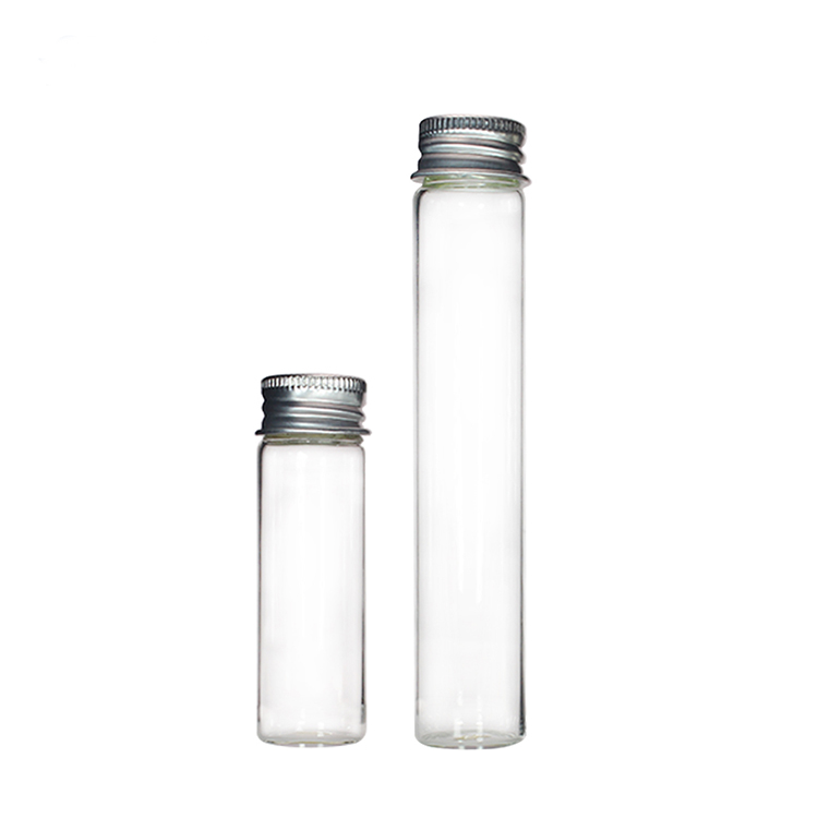 3cm diameter aluminum cap clear tubular glass vial
