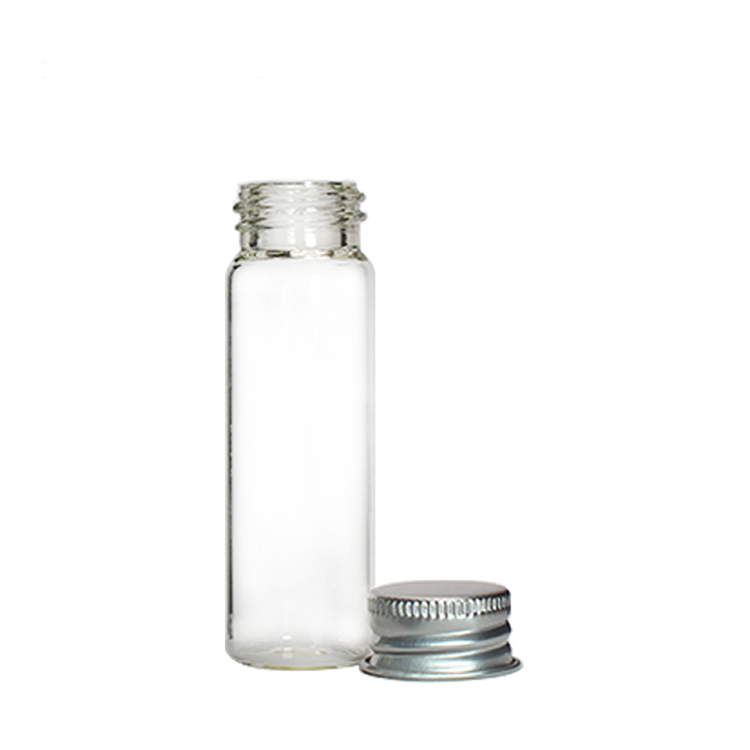 3cm diameter aluminum cap clear tubular glass vial