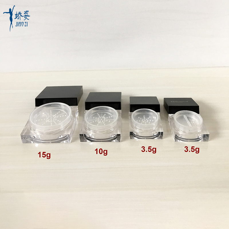 3g 10g 15g Rose Gold Square Cosmetic Loose Powder Jar with UV Lid