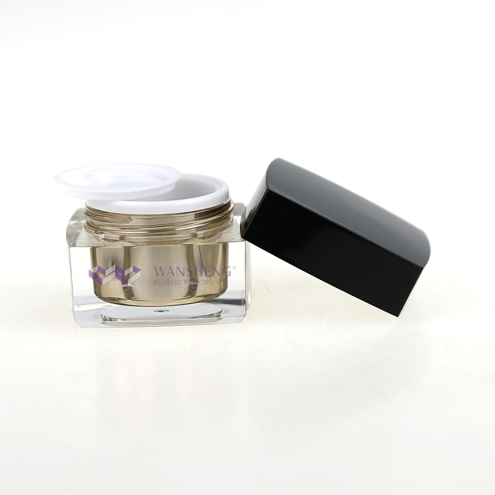 3g 5g 1 oz 30ml 50ml 100ml Square Acrylic Plastic Cosmetic Cream Mask Jar