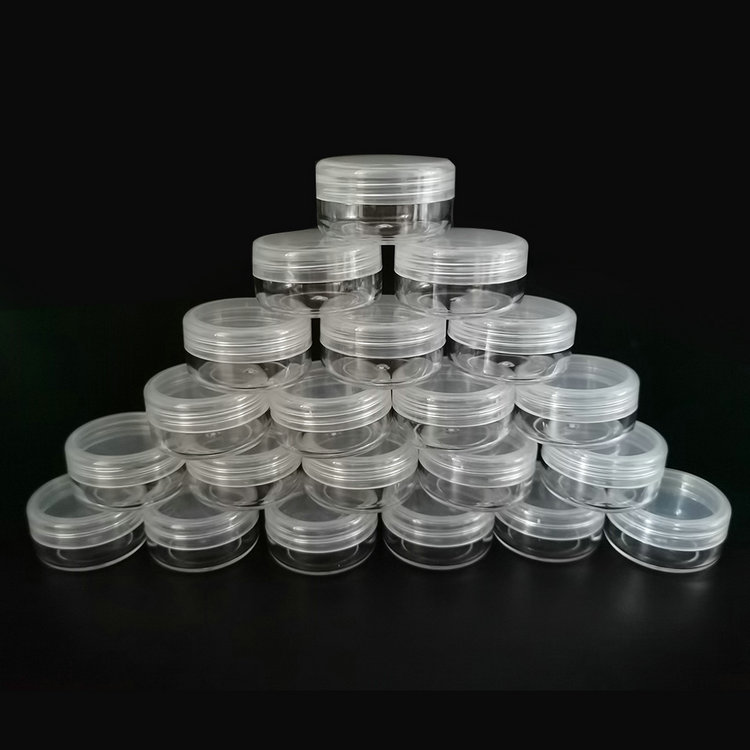 3g 5g 10g 15g 20g 30g Empty Plastic Cream Jars Sample Pots Cosmetic Container with Colored Lids