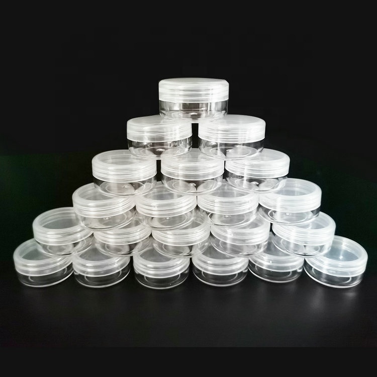 3g 5g 10g 15g 20g 30g Empty round plastic cosmetic jars, cream jars containers pots for cosmetic cream packaging