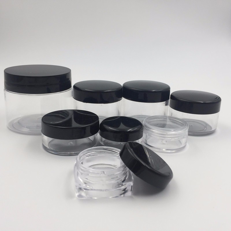 3g 5g 10g 15g 20g 30g PS plastic clear cosmetic jar empty refillable glitter pot container for nail glitter powder