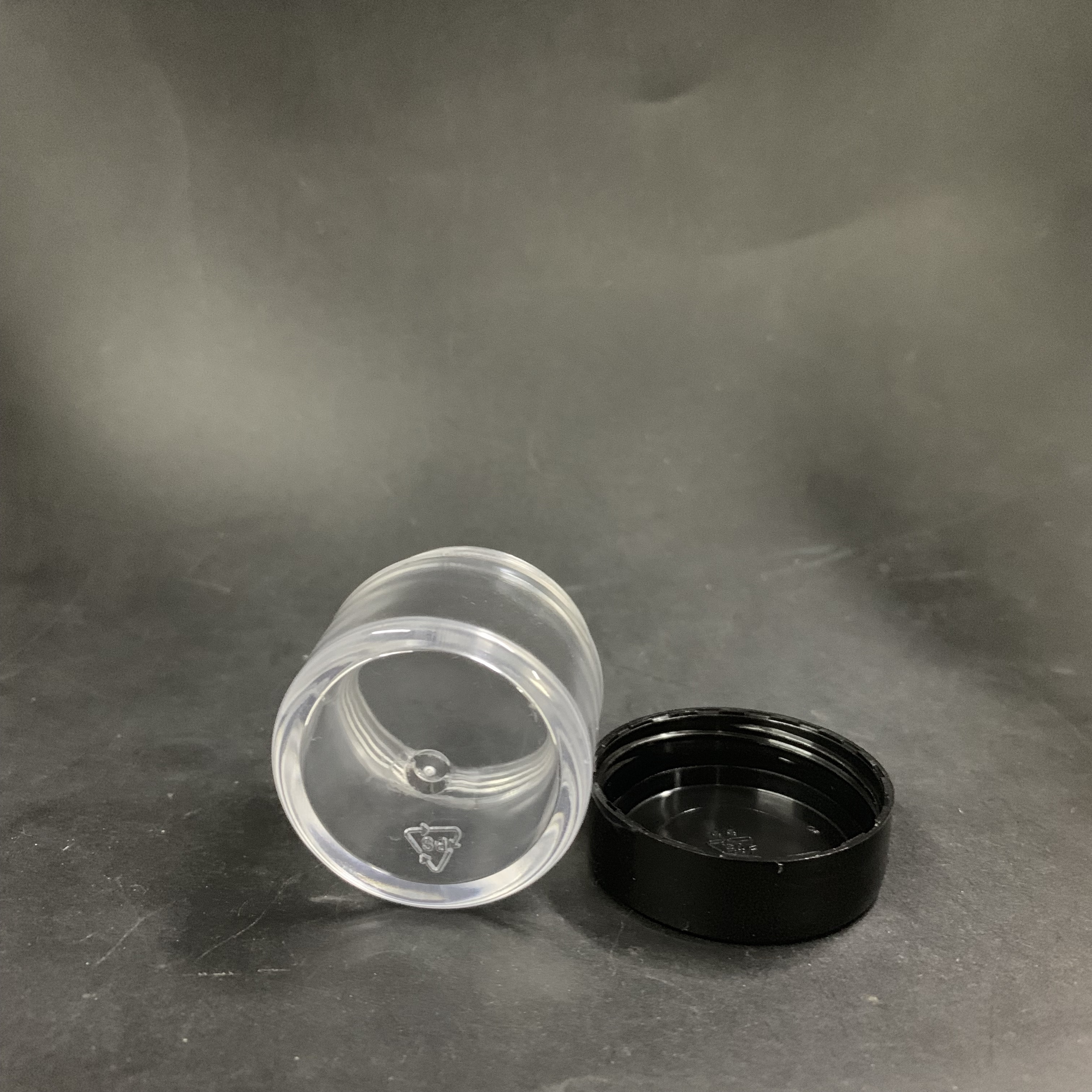 3g 5g 10g 15g 20g Clear PS Plastic Cream Round jar with black screw cap