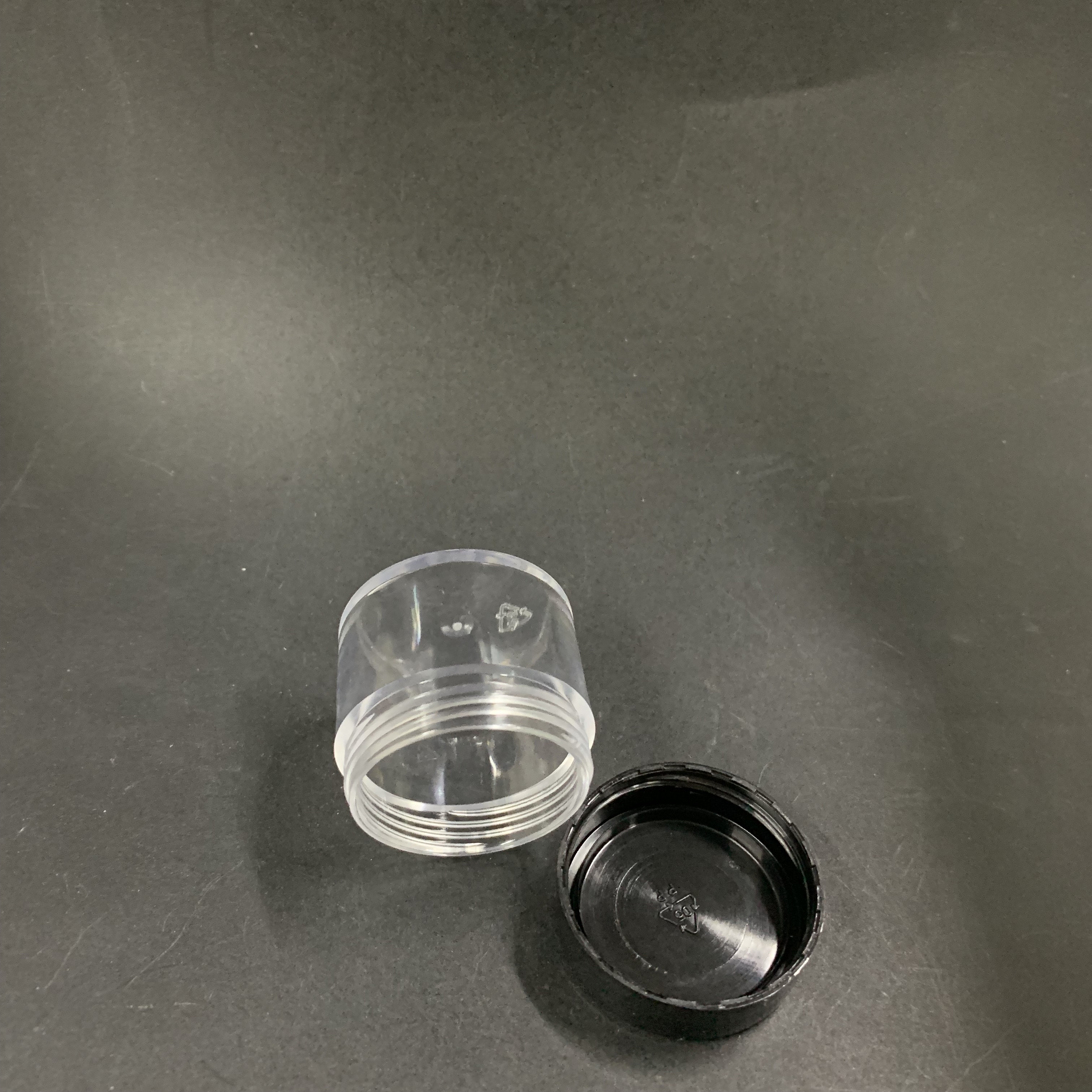 3g 5g 10g 15g 20g Clear PS Plastic Cream Round jar with black screw cap