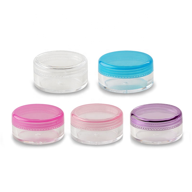 3g 5g 10g 15g 20g PS Plastic Clear Cosmetic Jar Empty Refillable Glitter Pot Container for Nail Glitter Powder